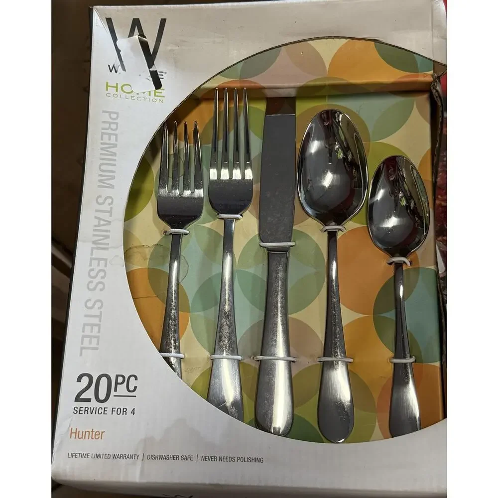 Wallace 20pc Hunter Home Collection Premium Stainless Steel Flatware Set New